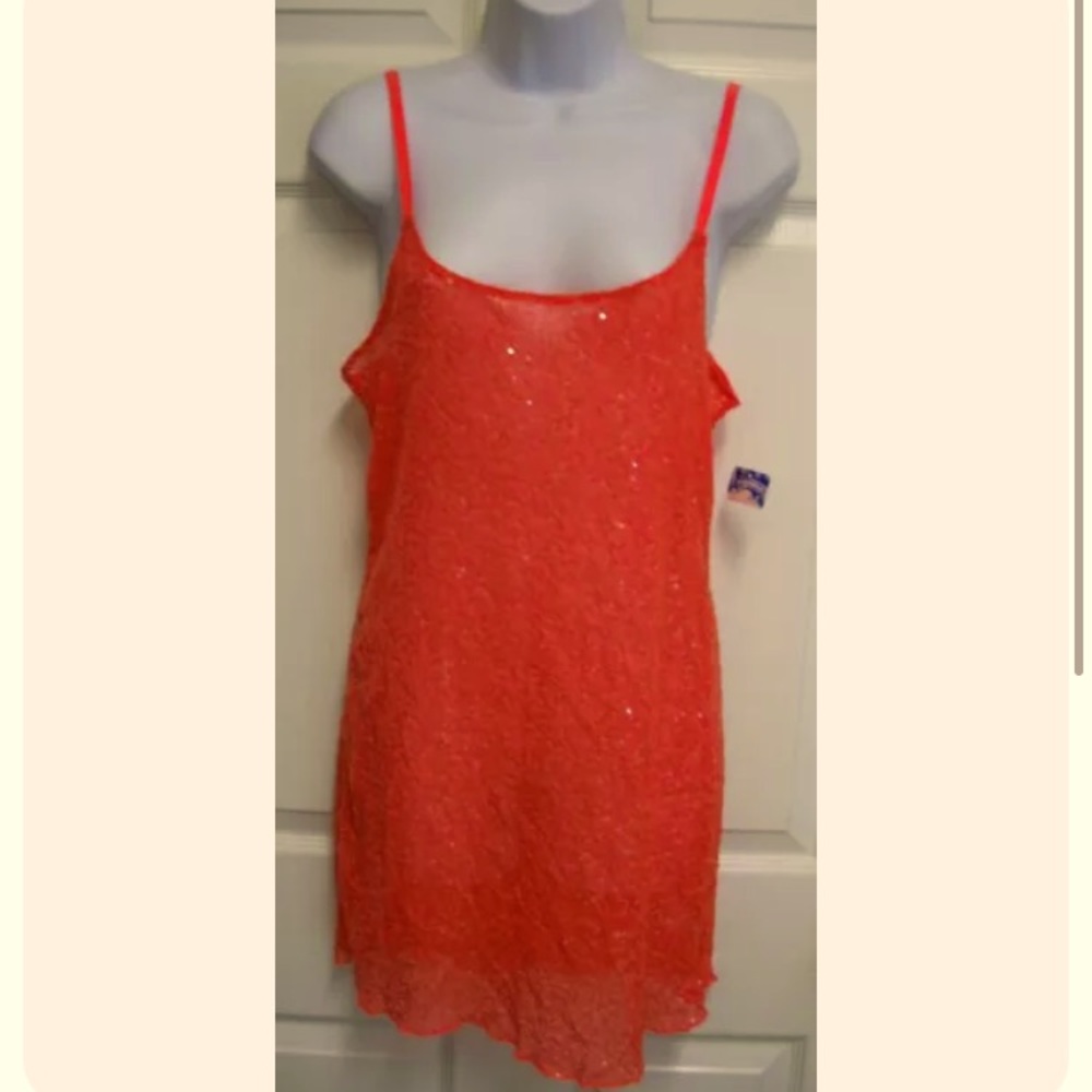 Intimately Free People Slip Sheer Sequin Tunic Top NWT SZ M